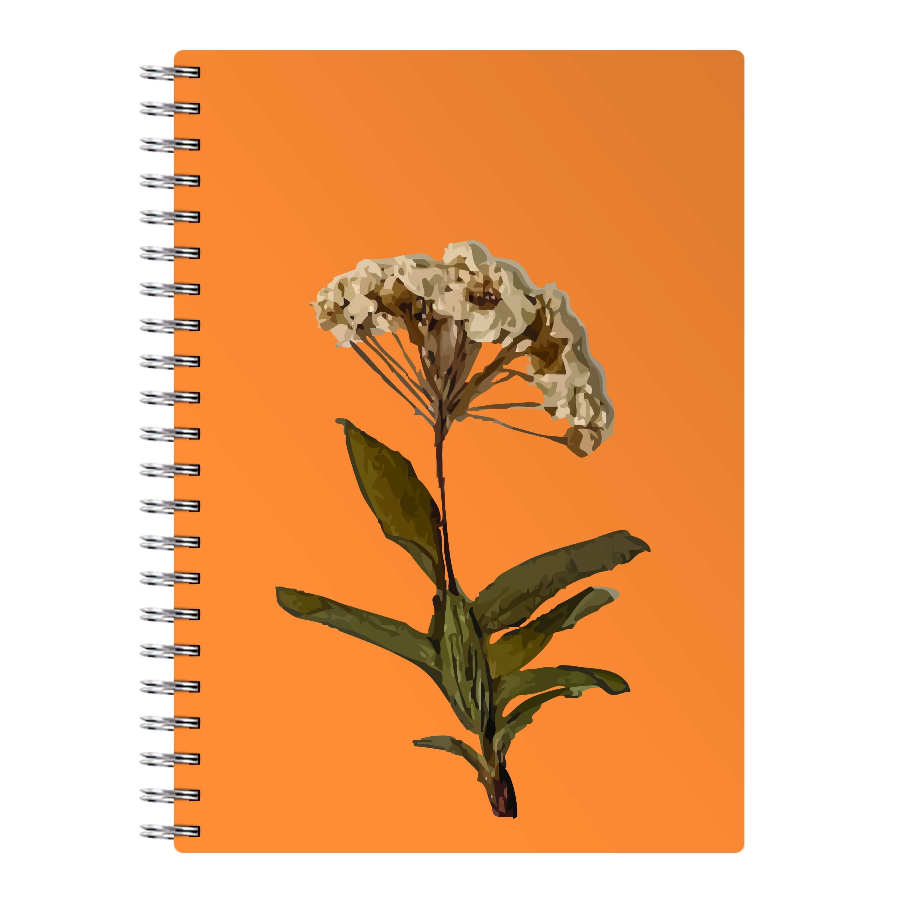 Bright Orange Pressed Flower Notebook