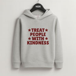 Treat People With Kindness Grey Kids Hoodie