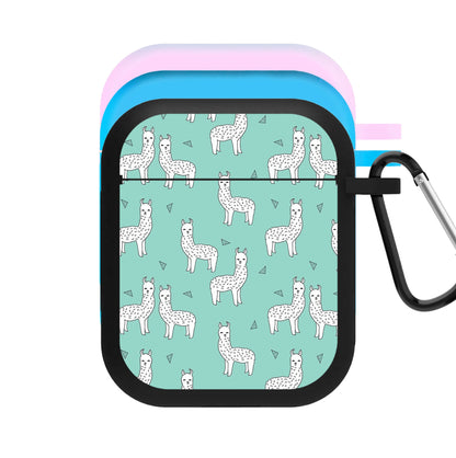 Mint Alpaca Pattern AirPods Case