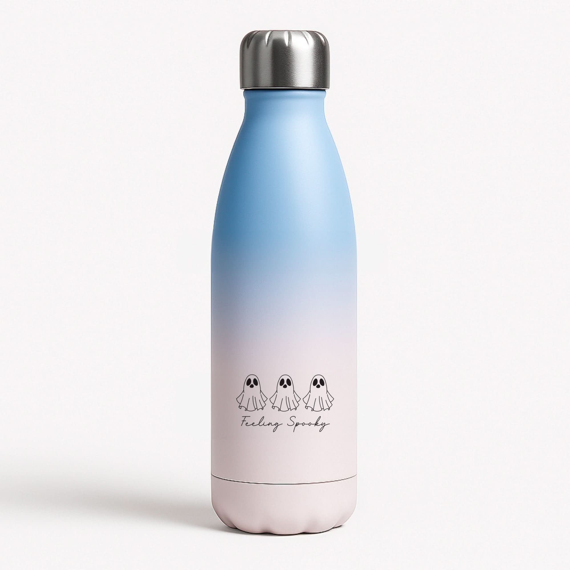 Feeling Spooky Ghosts Blue Water Bottle