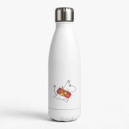 Red Present Moom White Water Bottle