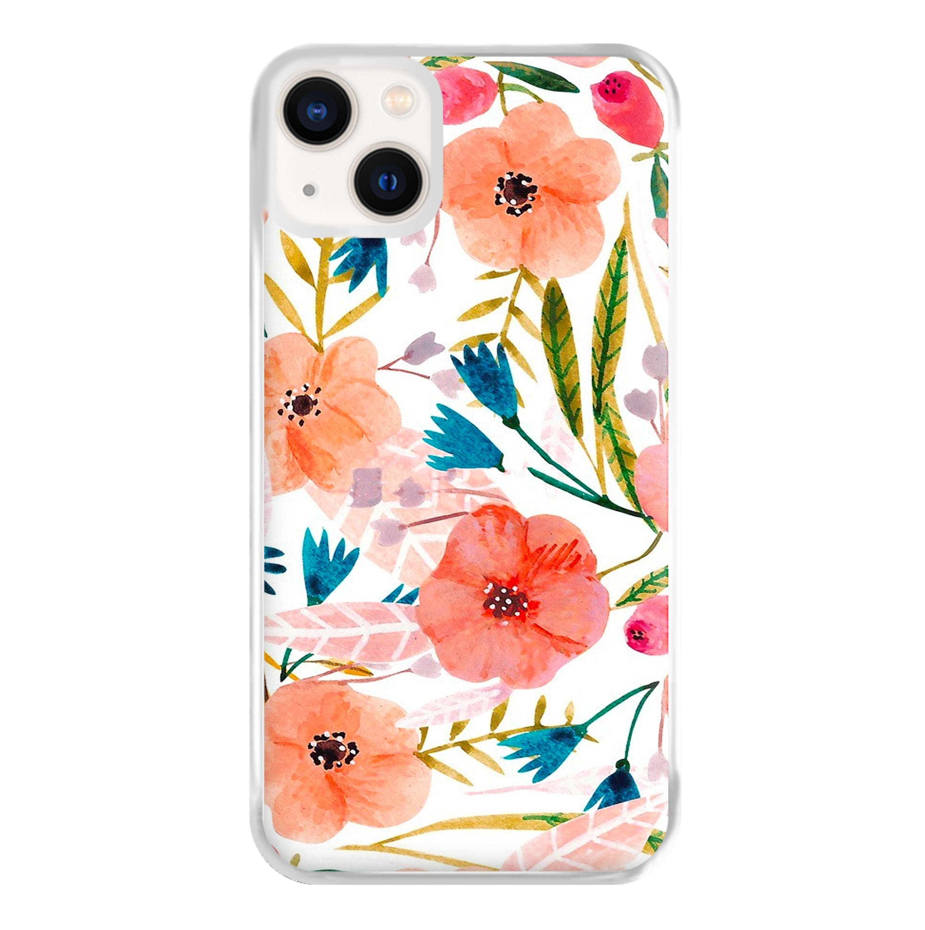 Peach Watercolour Floral Pattern Phone Case