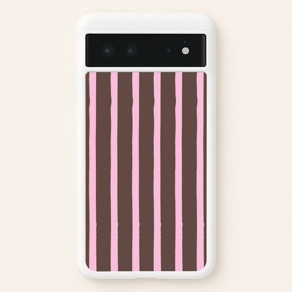 Chocolate & Strawberry Stripes Google Pixel 6 Case