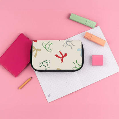 Coquette Christmas Bows Pattern Pencil Case