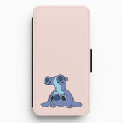 Cute Blue Alien Handstand Flip / Wallet Phone Case 1