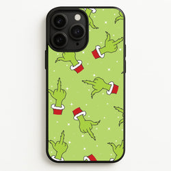 Green Middle Finger Christmas Pattern iPhone 11 Pro Max Case