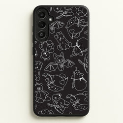 Halloween Plushies Pattern II - Halloween Galaxy A34 Case