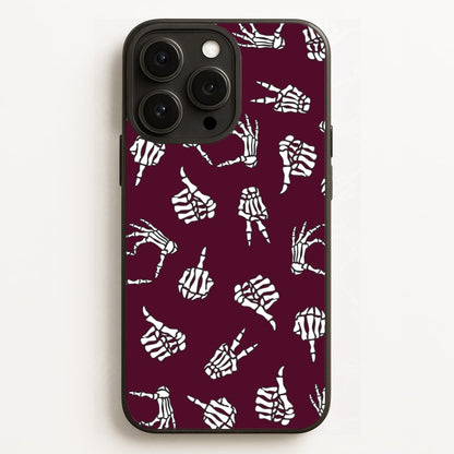Skeleton Hands Pattern iPhone 16 Pro Case