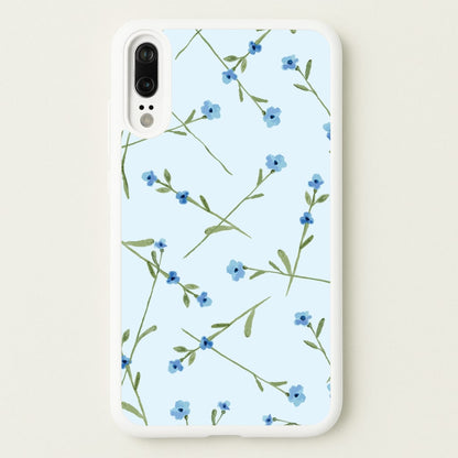 Baby Blue Floral Pattern Huawei P20 Case