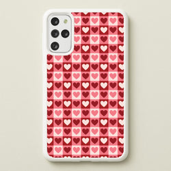 Pink Tartan Love Hearts Pattern Galaxy S20 Plus Case