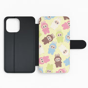 Colourful Little Monsters Pattern Flip / Wallet Phone Case 2