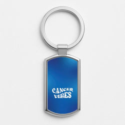 Cancer Vibes Gradient Zodiac Silver Metal Keyring
