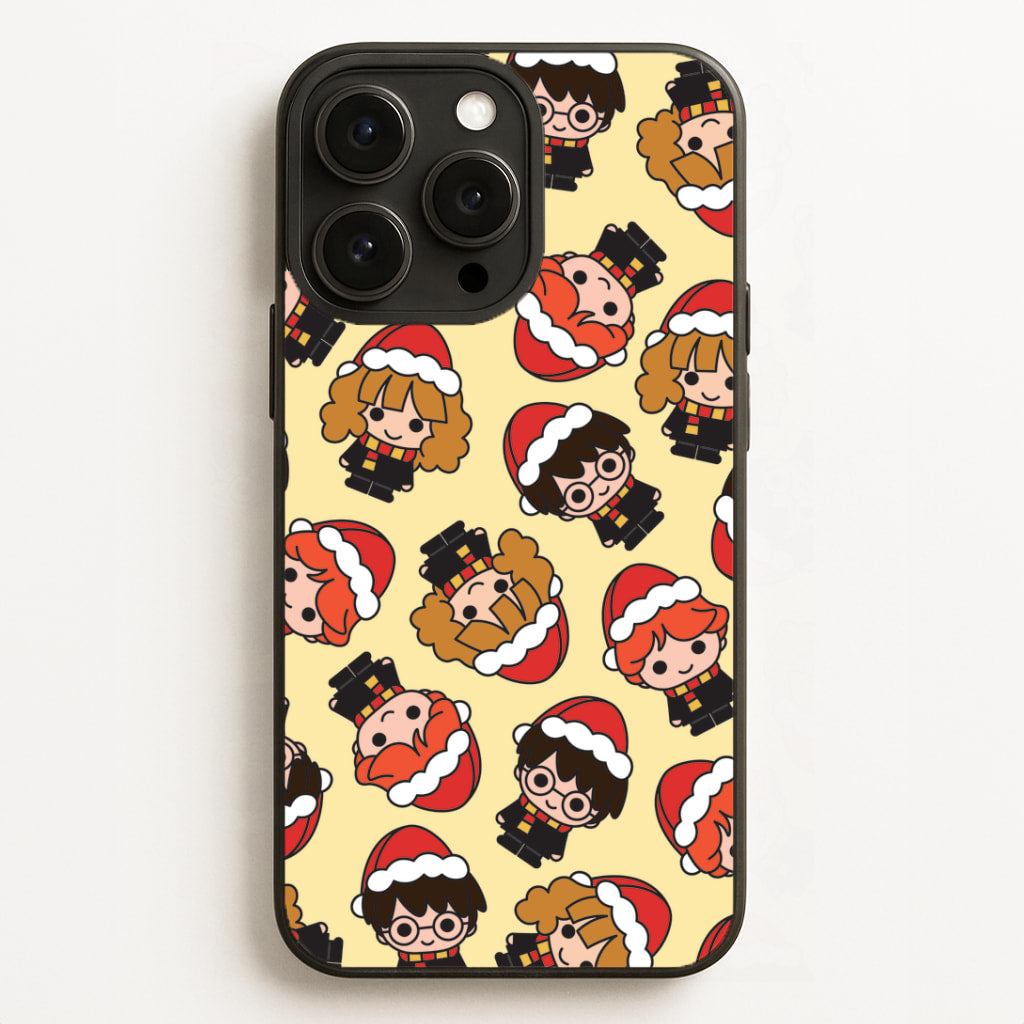 Wizards With Christmas Hats Pattern iPhone 16 Pro Case