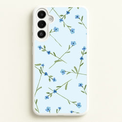 Baby Blue Floral Pattern Galaxy A36 Case