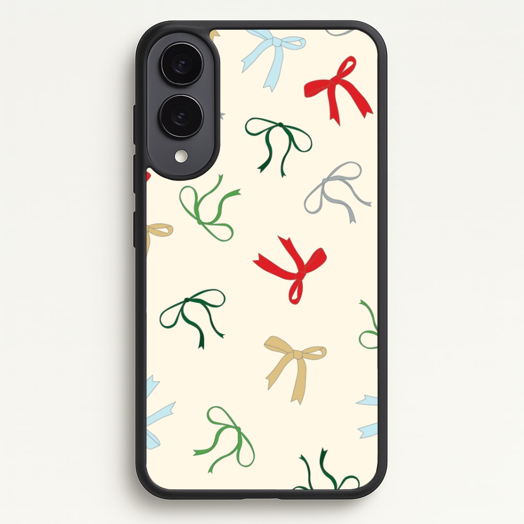 Coquette Christmas Bows Pattern Galaxy S25 Edge Case