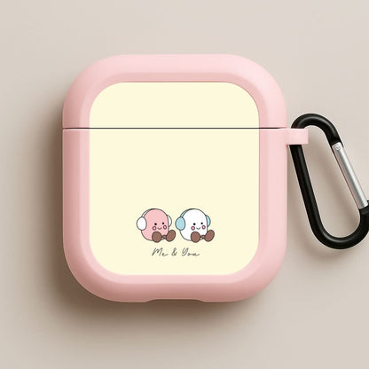 Cute Christmas Marshmellow Plushies Pink AirPods Case