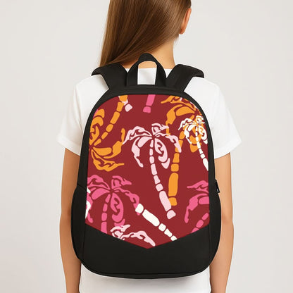 Abstract Palm Trees Pattern School Bag