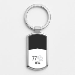 Bottas Helmet 2026 Silver Metal Keyring