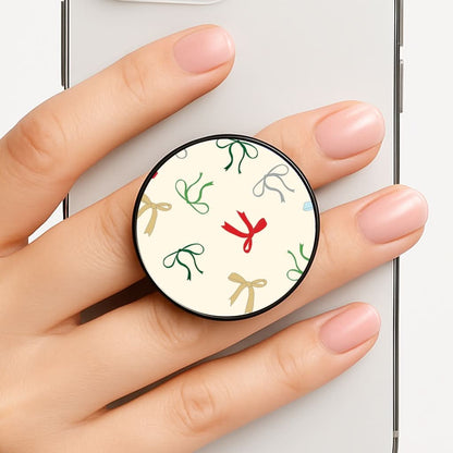 Coquette Christmas Bows Pattern Phone Grip
