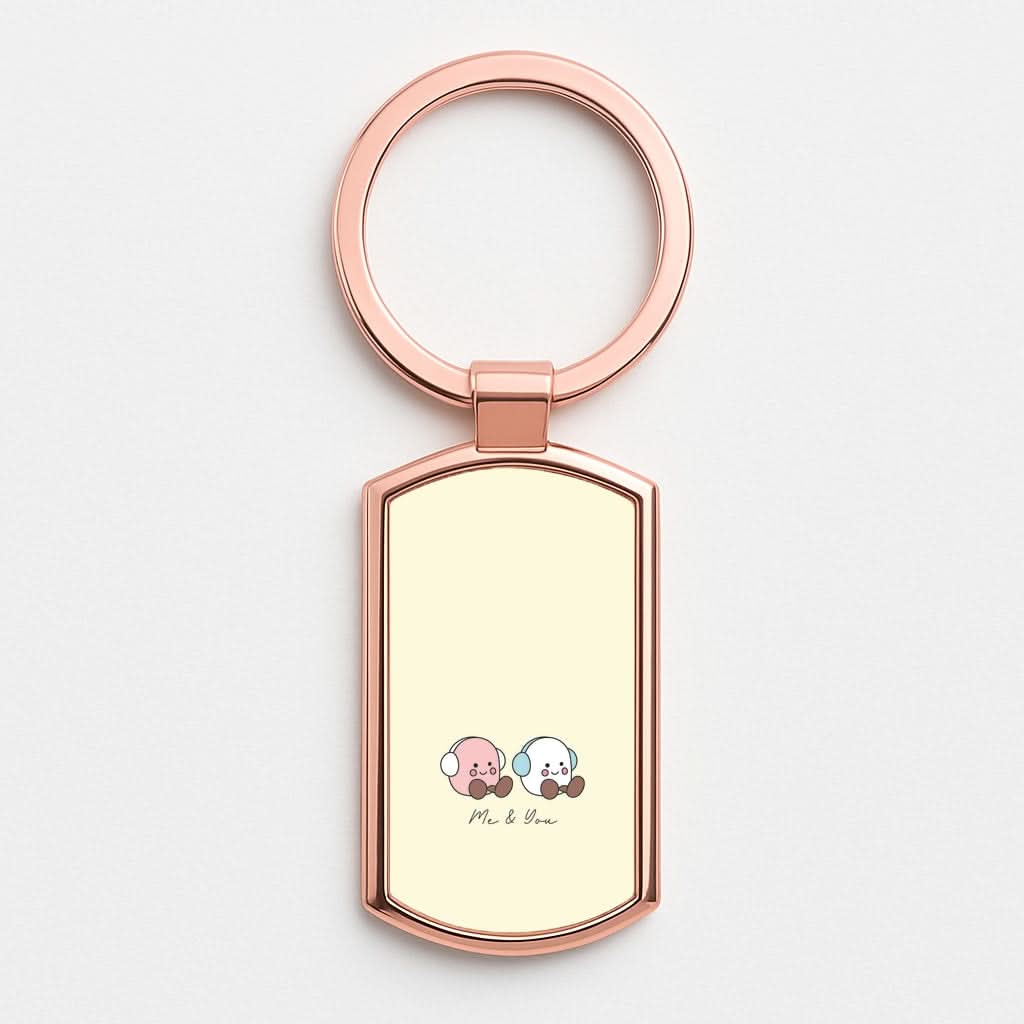 Cute Christmas Marshmellow Plushies Rose Gold Keyring