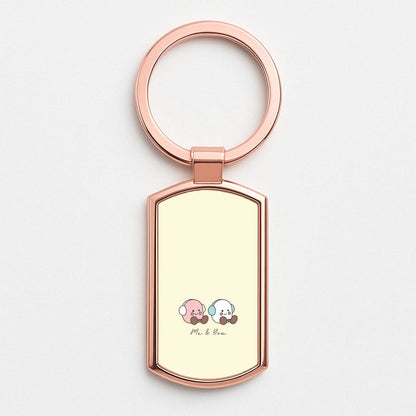 Cute Christmas Marshmellow Plushies Rose Gold Keyring