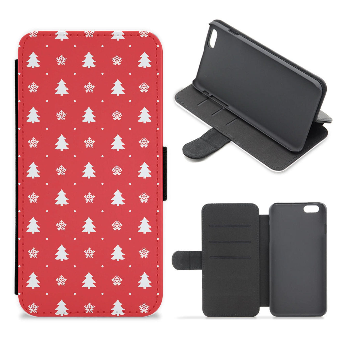 Red Tree Pattern Flip / Wallet Phone Case