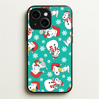 Christmas Cartoon Beagle Pattern iPhone 15 Plus Case