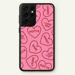 Quote Love Hearts Pattern Galaxy S21 Ultra Case