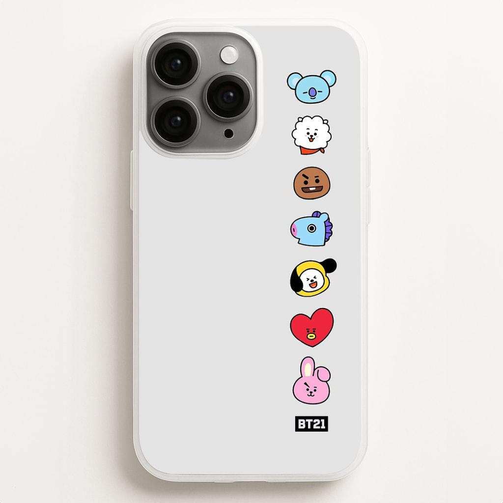 BT21 Vertical Faces - K Pop Phone Case for iPhone, Samsung Galaxy and Google Pixel