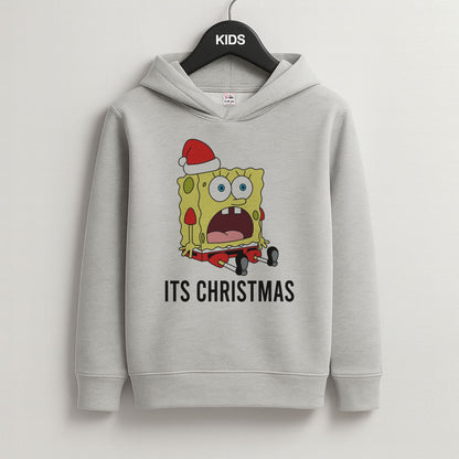 It's Christmas Cartoon Sponge Grey Kids Hoodie