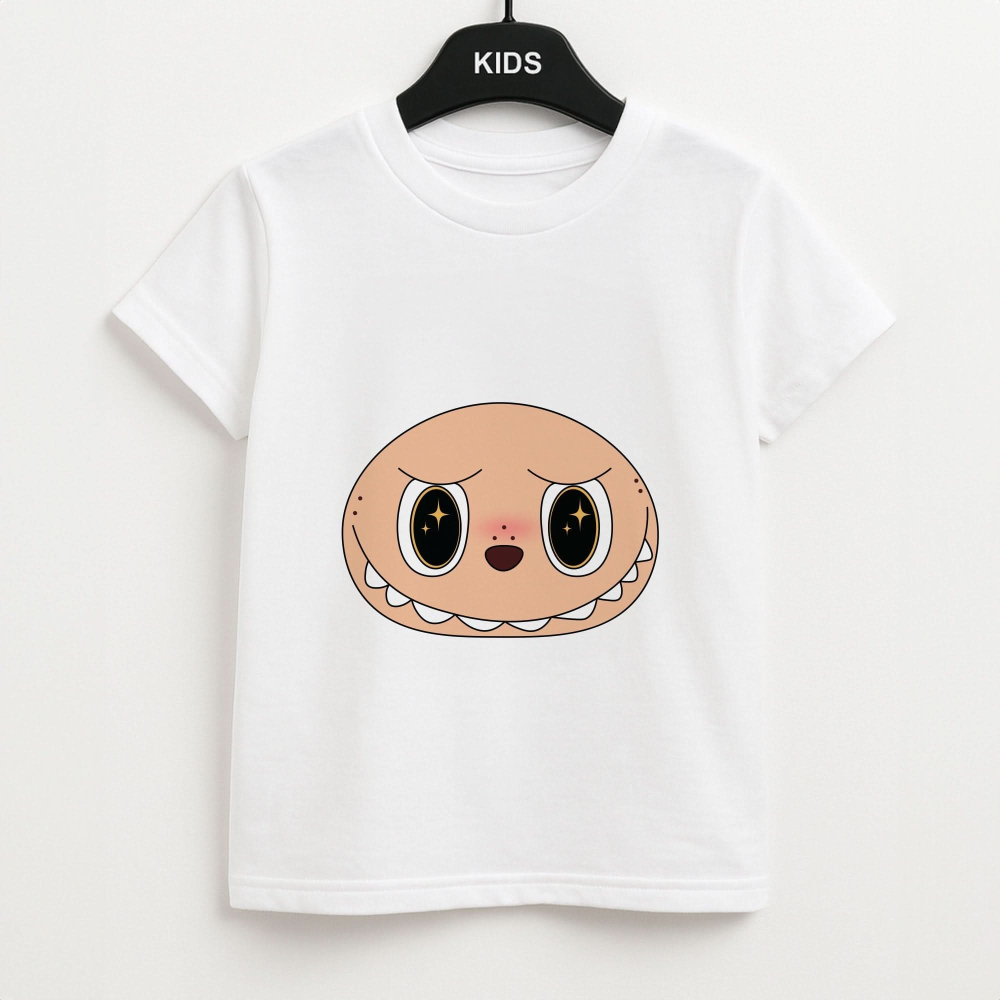 Cute Brown Monster Face Kids T-Shirt