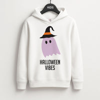 Purple Ghost Halloween Vibes Kids Hoodie