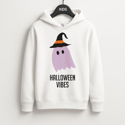 Purple Ghost Halloween Vibes Kids Hoodie