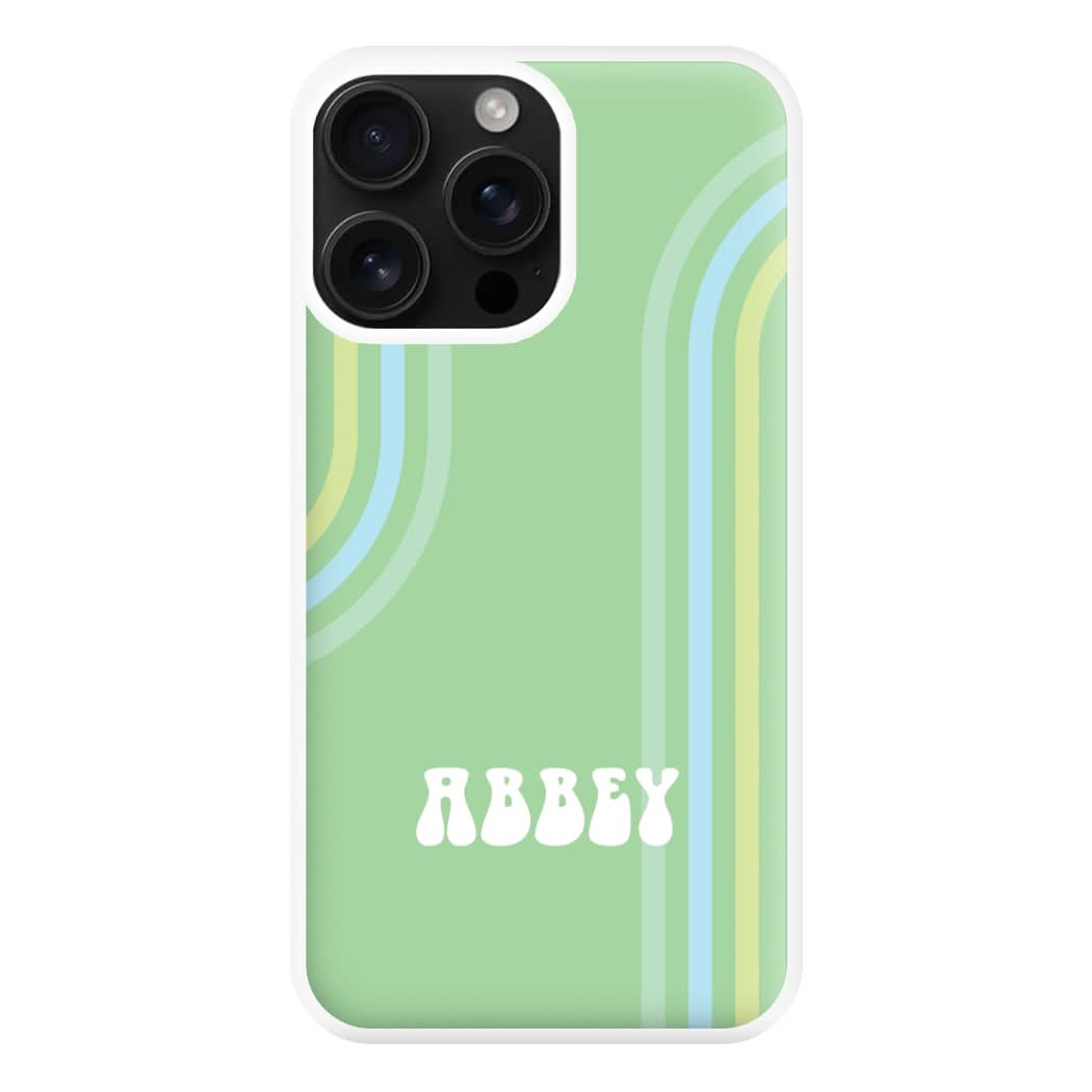 Retro Green Personalised Name Phone Case for Apple iPhone, Samsung Galaxy, Huawei and Google Pixel
