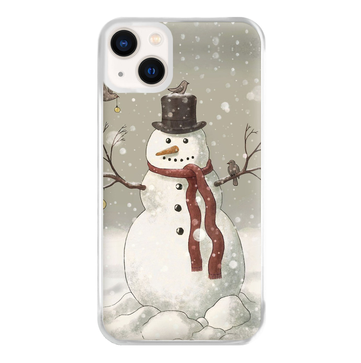 Christmas Snowman Drawing Phone Case