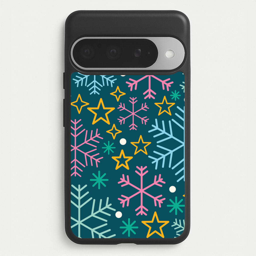 Colourful Christmas Symbols Pattern Google Pixel 10 Pro XL Case