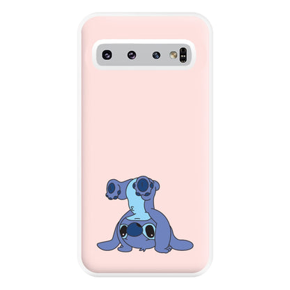 Cute Blue Alien Handstand Galaxy S10 Plus Case