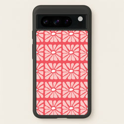 Square Abstract Flowers Pink Google Pixel 8 Pro Case