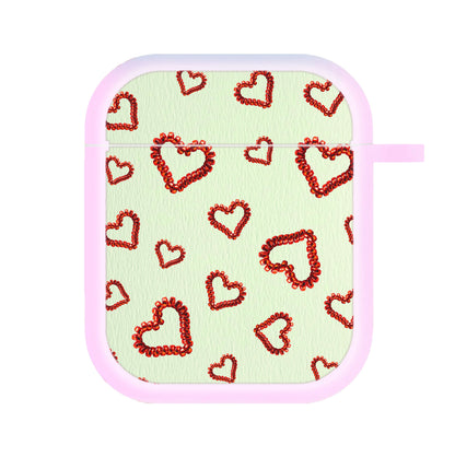 Elastic Hearts Pattern AirPods Case