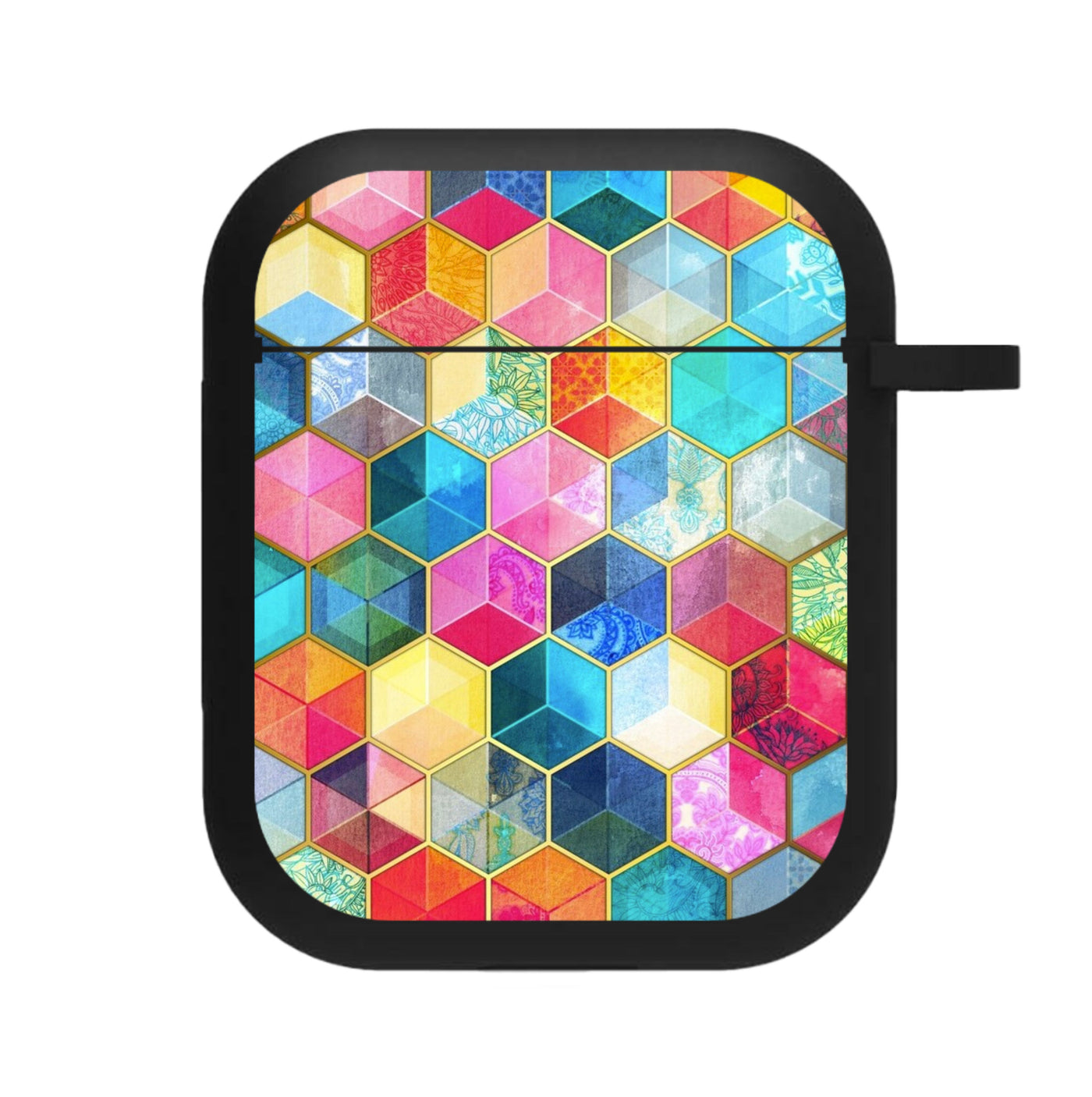 Colourful Honeycomb Pattern AirPods Case