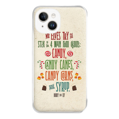 The Four Main Food Groups - Elf Phone Case