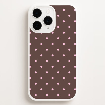 Chocolate & Strawberry Polka Dots iPhone 16 Pro Case