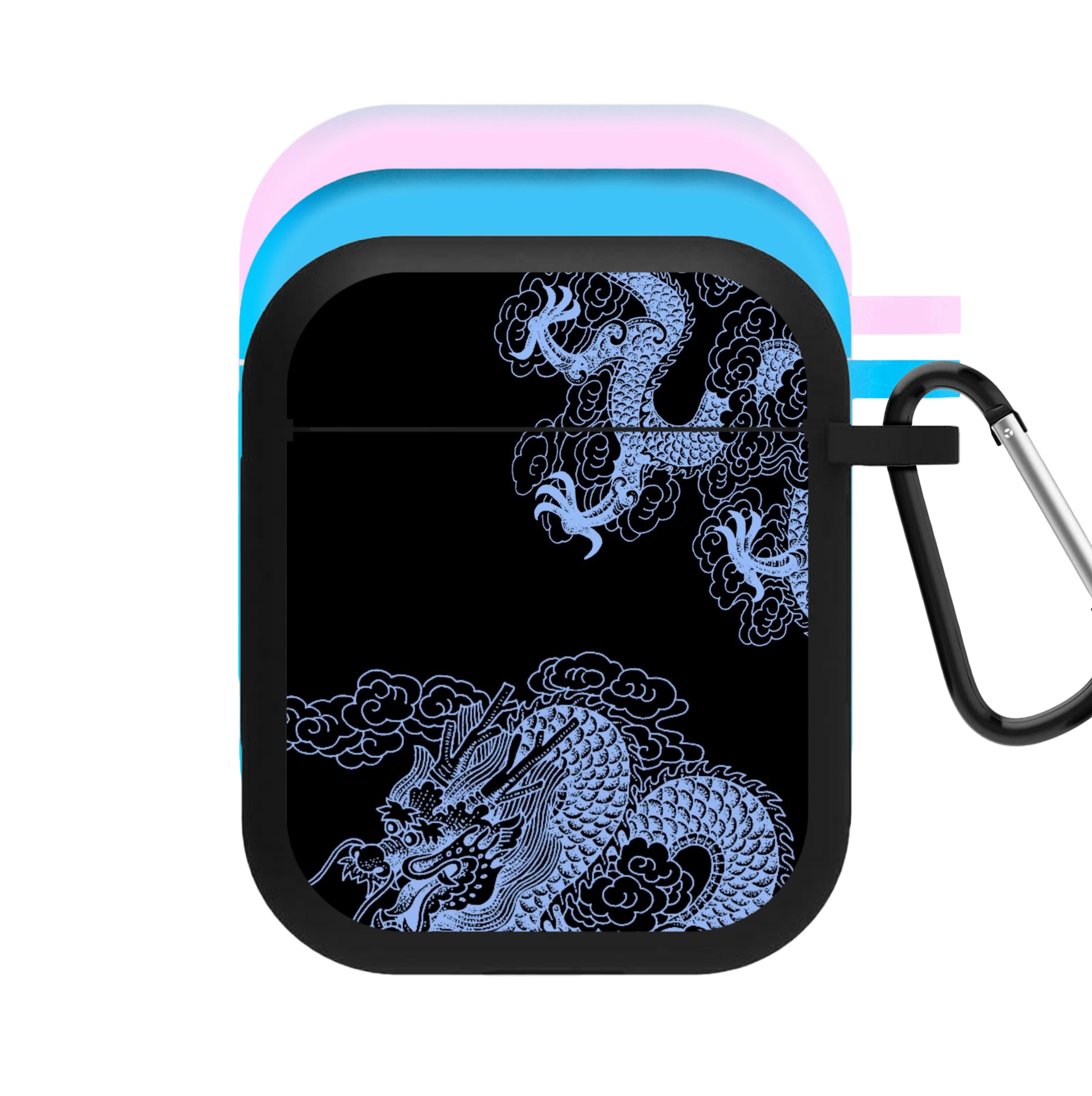 Dark Blue Dragon AirPods Case