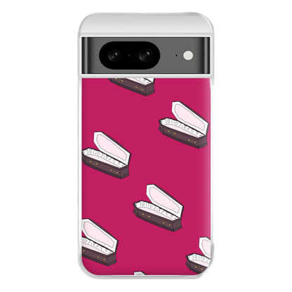 Bright Pink Coffin Pattern Google Pixel 8 Case