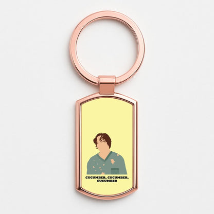 Cucumber, Cucumber, Cucumber Rose Gold Keyring