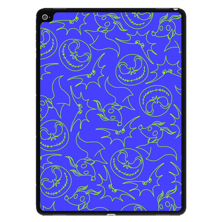 Purple And Green Pattern iPad Case