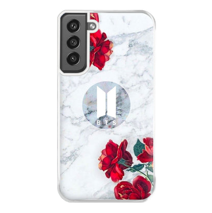 K-Pop Band Logo Marble Roses Phone Case