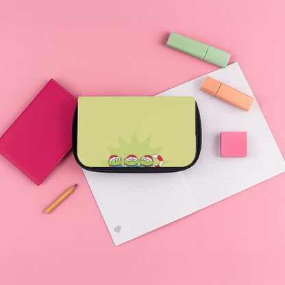 Cute Green Aliens Candycane Pencil Case