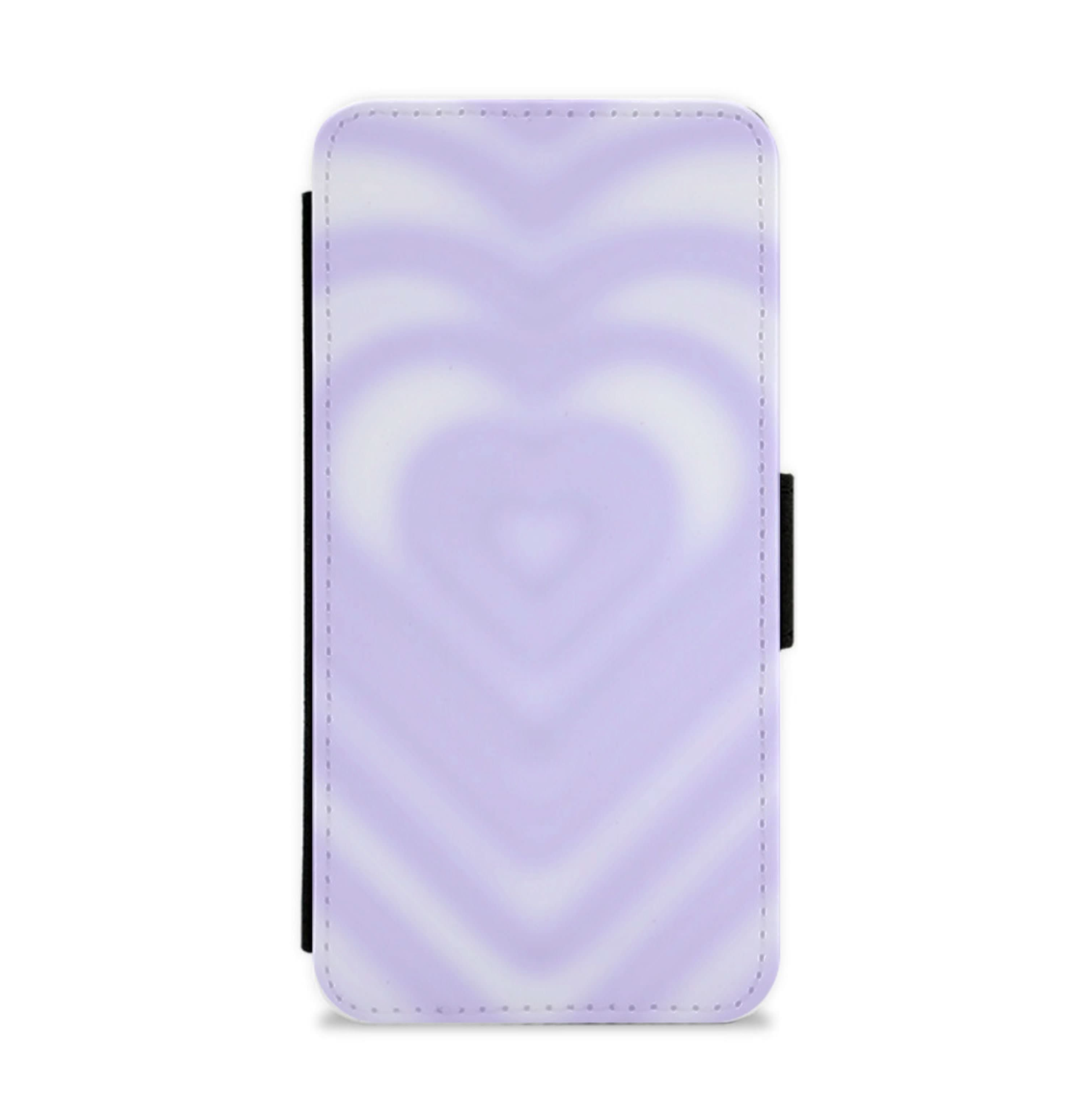 Drippy Love Heart Purple Flip / Wallet Phone Case