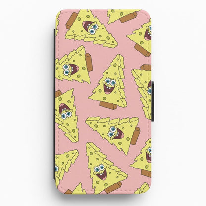 Christmas Tree Cartoon Sponge Pattern Flip / Wallet Phone Case